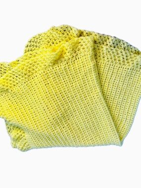 Handmade Yellow Crochet multipurpose Blanket/throw